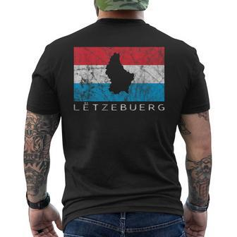 Luxembourg Flag Outline Silhouette Benelux Letzebuerg T-Shirt mit Rückendruck - Seseable