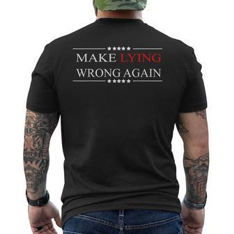 Make Lying Wrong Again Anti Trump Political Men's T-shirt Back Print - Monsterry
