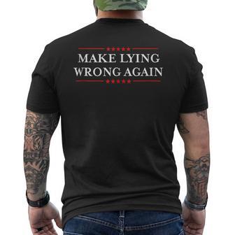 Make Lying Wrong Again Resist Racism Anti-Trump Men's T-shirt Back Print - Monsterry DE