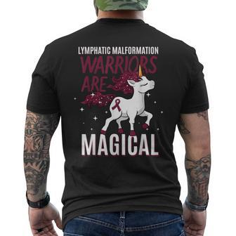 Lymphatic Malformation Awareness Unicorn Lover Lymphangioma Men's T-shirt Back Print - Monsterry