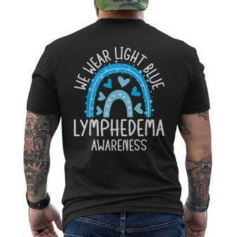 Lymphedema Awareness We Wear Light Blue Rainbow Men's T-shirt Back Print - Seseable
