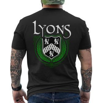Lyons Surname Irish Clan Tartan Badge Ireland Men's T-shirt Back Print | Mazezy