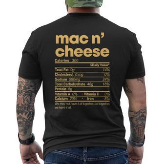 Mac And Cheese Nutrition Thanksgiving Mac N' Cheese Men's T-shirt Back Print - Monsterry UK