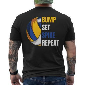 Mädchenolleyball Motiv Bump Set Spike Repeatolleyball T-Shirt mit Rückendruck - Seseable
