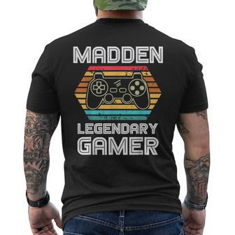 Madden Legendary Video Gamer Custom Name Personalized Gaming Men's T-shirt Back Print - Thegiftio UK