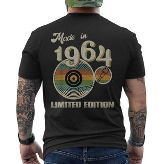 Made In 1964 Limited Edition Retro Vinyl 60Th Birthday Men's T-shirt Back Print - Thegiftio UK