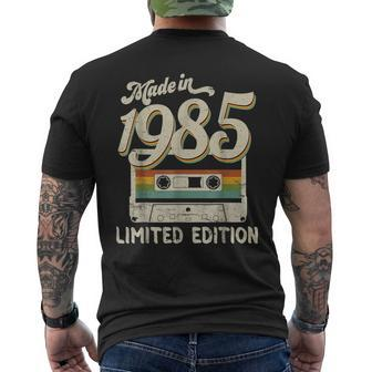 Made In 1985 Limited Edition 37Th Birthday Cassette Tape Men's T-shirt Back Print - Monsterry UK