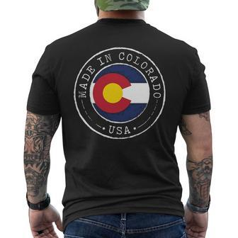 Made In Colorado State Flag Co Men's T-shirt Back Print | Mazezy