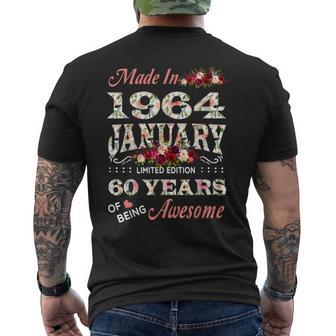 Made In January 1964 Limited Edition 60Th Birthday For Women Men's T-shirt Back Print - Seseable