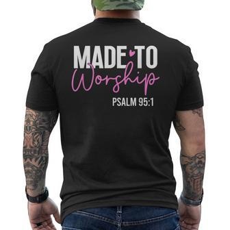 Made To Worship God Jesus Faith Christians Men's T-shirt Back Print - Monsterry