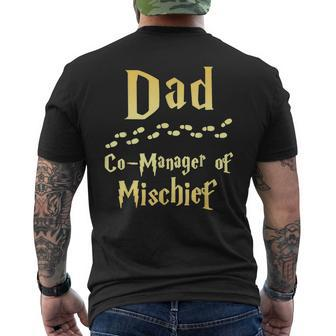 Magical Dad Manager Of Mischief Birthday Family Matching Men's T-shirt Back Print | Mazezy AU