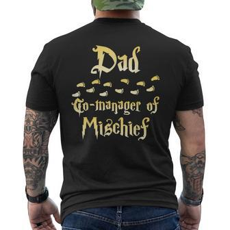 Magical Dad Manager Of Mischief Matching Family Birthday Men's T-shirt Back Print - Seseable