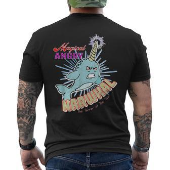 Magical Narwhal Terror Of The Seas Vintage Style Men's T-shirt Back Print - Monsterry DE
