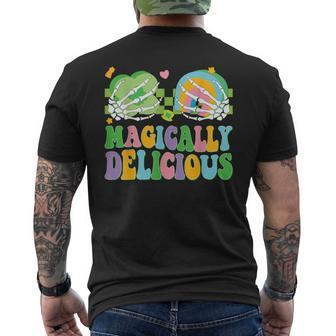 Magically Delicious Hippie St Patrick's Day Skeleton Charms Men's T-shirt Back Print - Seseable
