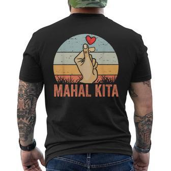 Mahal Kita Retro Pinoy Finger Heart For A Filipino Filipina Men's T-shirt Back Print - Seseable