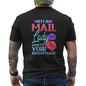 Mail Lady Postal Worker Mens Back Print T-shirt - Thegiftio UK