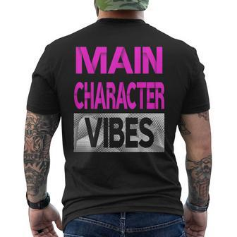 Main Character Vibes Pink Color Graphic Men's T-shirt Back Print - Monsterry DE