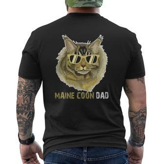Maine Coon Dad For Cat Lovers Father's Day Mens Back Print T-shirt | Mazezy