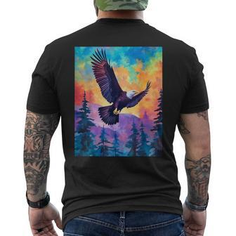 Majestic Eagle Silhouette Freedom's Colors Men's T-shirt Back Print | Mazezy AU