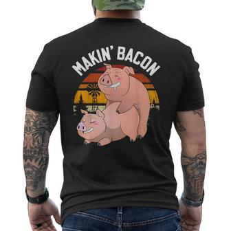Makin Bacon Pork Inappropriate Pig Bacon Joke Adult Men's T-shirt Back Print - Thegiftio UK