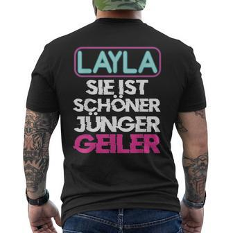 Malle Layla Sie Ist Schöner Jünger Geiler Layla Black S T-Shirt mit Rückendruck - Seseable