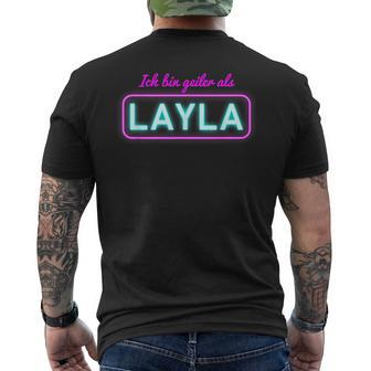Mallorca Ich Bin Geiler Als Layla Malle T-Shirt mit Rückendruck - Seseable