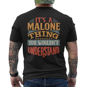 Malone Name Men's T-shirt Back Print - Thegiftio UK