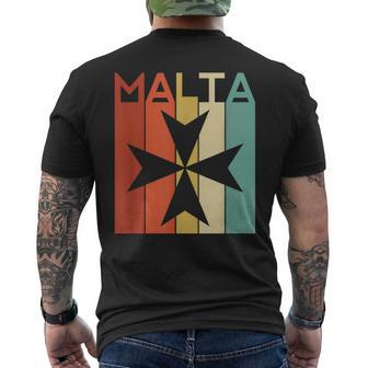 Maltese Cross Flag Malta Cross Knights Vintage Retro Flag Men's T-shirt Back Print - Monsterry CA