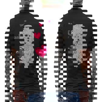 Maltese Dog And Heart Dog T-Shirt mit Rückendruck - Seseable