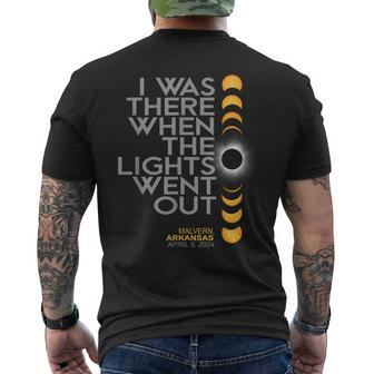 Malvern Arkansas Total Solar Eclipse 2024 Men's T-shirt Back Print | Mazezy