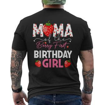 Mama Of The Berry Sweet One Birthday Strawberry Girl Men's T-shirt Back Print - Thegiftio