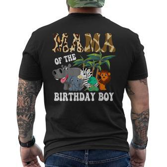 Mama Of The Birthday Boy Zoo Bday Safari Celebration Men's T-shirt Back Print | Seseable CA