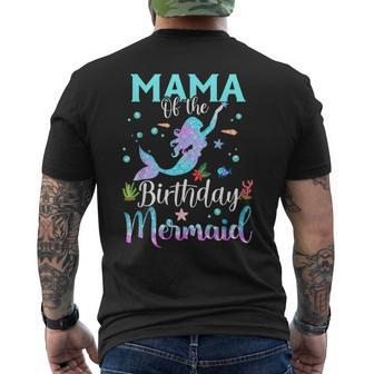 Mama Of The Birthday Mermaid Matching Family Party Men's T-shirt Back Print - Seseable