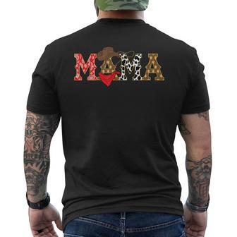 Mama Cowboy Western First Rodeo Birthday Party Matching Men's T-shirt Back Print - Seseable