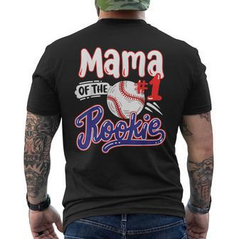 Mama Of Rookie 1St Baseball Birthday Party Theme Matching Men's T-shirt Back Print - Seseable