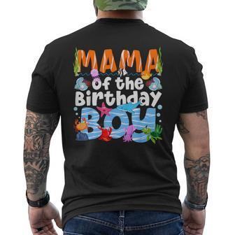 Mama Under Sea Birthday Party Boys Ocean Sea Animals Themed Men's T-shirt Back Print - Monsterry