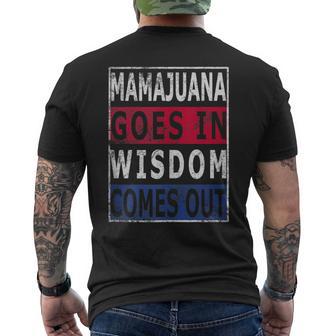 Mamajuana Goes In Wisdom Comes Out Dominican Republic Flag Men's T-shirt Back Print - Monsterry AU