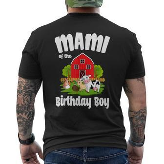 Mami Of The Birthday Boy Farm Animal Bday Party Celebration Men's T-shirt Back Print - Seseable