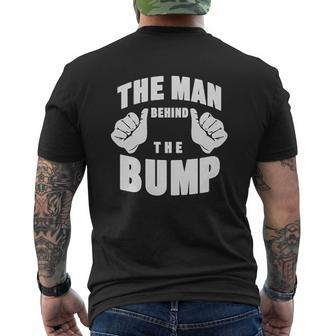 The Man Behind The Bump Dad Mens Back Print T-shirt | Mazezy