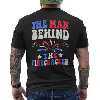 The Man Behind The Firecracker 4Th Of July Gender Reveal Dad Men's T-shirt Back Print - Monsterry CA