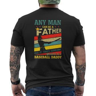 Any Man Can Be A Father But It Takes Someone Special To Be A Baseball Daddy Mens Back Print T-shirt | Mazezy