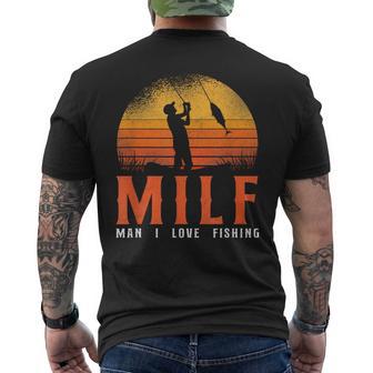 Man I Love Fishing Vintage Retro Men's T-shirt Back Print - Monsterry