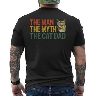 The Man The Myth The Cat Dad Cat Daddy Vintage Men's T-shirt Back Print - Monsterry DE