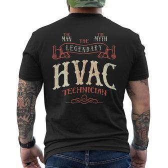 The Man The Myth Hvac Technician Ac Tech Repairman Men's T-shirt Back Print | Mazezy