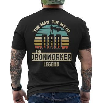 Man Myth Legend Dad Ironworker Men's T-shirt Back Print | Mazezy