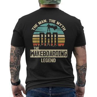 Man Myth Legend Dad Wakeboarding Men's T-shirt Back Print - Monsterry