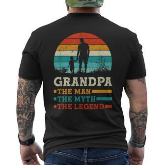 The Man The Myth The Legend Fun Sayings Father's Day Grandpa Men's T-shirt Back Print - Monsterry AU