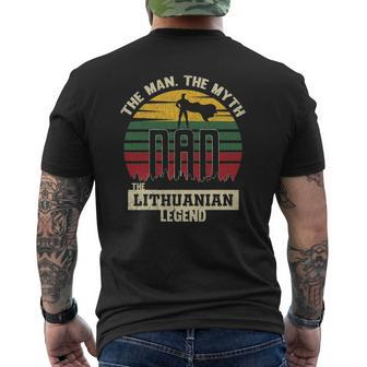 The Man The Myth The Lithuanian Legend Dad Mens Back Print T-shirt | Mazezy