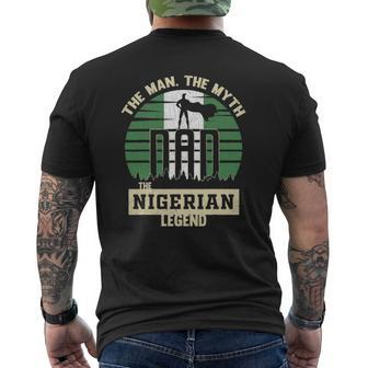 The Man The Myth The Nigerian Legend Dad Mens Back Print T-shirt | Mazezy UK
