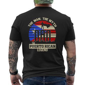 The Man The Myth The Puerto Rican Legend Dad Mens Back Print T-shirt | Mazezy